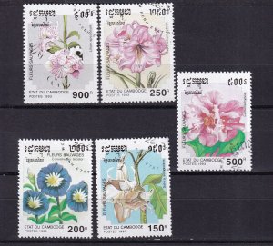 SA07b Cambodia 1993 Wild Flowers used stamps