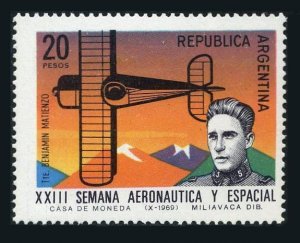 Argentina 913, MNH. Michel 1045. Aeronautics Week, 1969. Lt B. Marienzo.