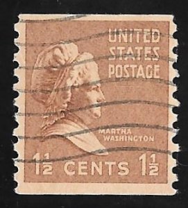 840 1 1/2 cents Martha Washington coil Stamp used F