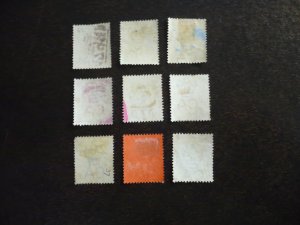 Stamps - Hong Kong - Scott# 36b-40,42-45 - Used Part Set of 9 Stamps