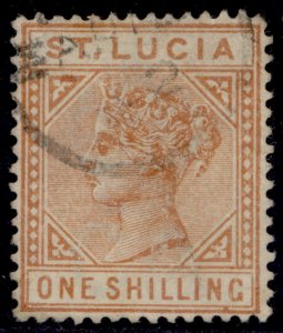 ST. LUCIA QV SG36, 1s orange-brown, FINE USED. Cat £170.