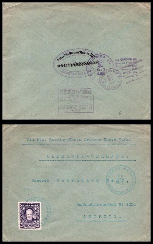 Goldpath: Guatemala cover, 1942, To Leipzig Germany , CV23_P13