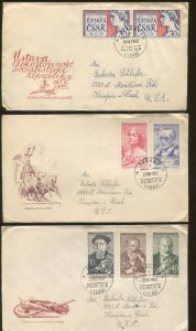 1960 Prague 1 CzechoSlovakia Ceskoslovenska Posta First Day Cover Set of 3