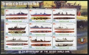 PUNTLAND - 2011 - Russian Warships - Perf 9v Sheet -Mint Never Hinged