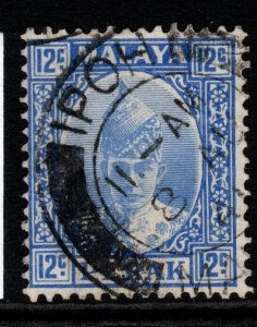 MALAYA PERAK SG113 1938 12c BRIGHT ULTRAMARINE FINE USED