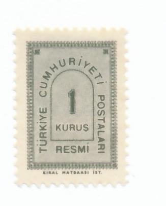 Turkey 1963 Scott o84 MH - 1k, Numeral