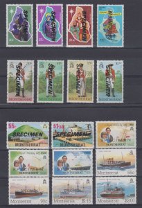 BC MONTSERRAT 1976-95 Sc 356 to 858 (45x) SETS+ OVPT SPECIMEN MNH F,VF LADY DI 