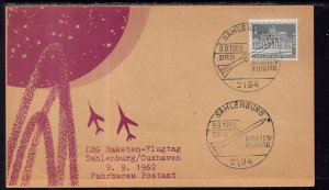 Germany Space Roket Launch 1962 Cover