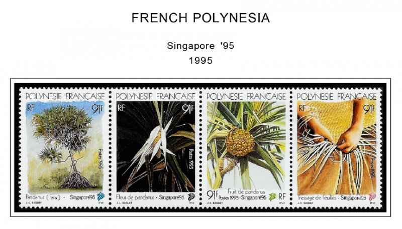 COLOR PRINTED FRENCH POLYNESIA 1892-2010 STAMP ALBUM PAGES (195 illustr. pages)