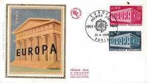 France 1969 Europa (2) First Day Cover Paris Cancel Add-on Cachet