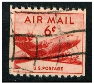 USA Airmail 1949 - Scott C41 used coil - 6c, DC-4 Skymaster