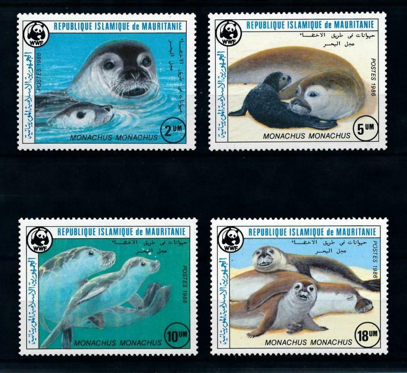 [99725] Mauritania 1986 Marine Life Seals WWF  MNH