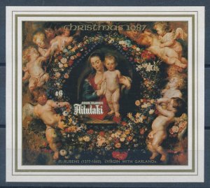 [116587] Aitutaki 1987 Christmas Art paintings Rubens Souvenir Sheet MNH