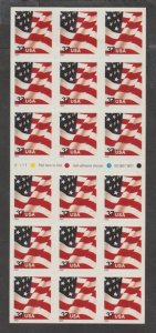 U.S. Scott Scott #3637a American Flag Stamp - Mint NH Booklet Pane