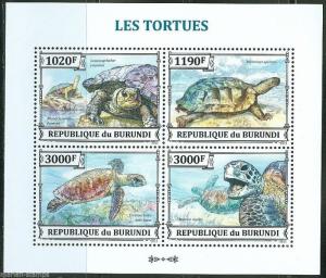 BURUNDI  2013 TURTLES  SHEET  MINT NH