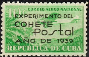 1939 Cuba Stamps Sc C31 Experimental Postal Rocket Flight NEW