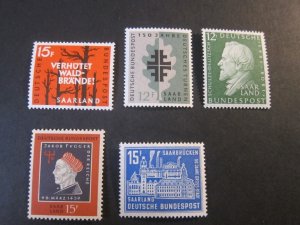 Germany SAAR 1958 Sc 311,15-6,19-20 sets(5) MNH