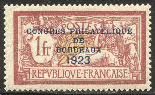 FRANCE #197 Mint - 1923 Bordeaux Congress Ovpt