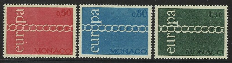 Monaco 1971 Europa set Sc# 797-99 NH