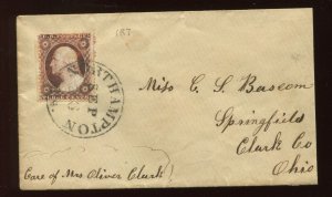 25 Washington Used Stamp on Nice Small Cover BZ1470