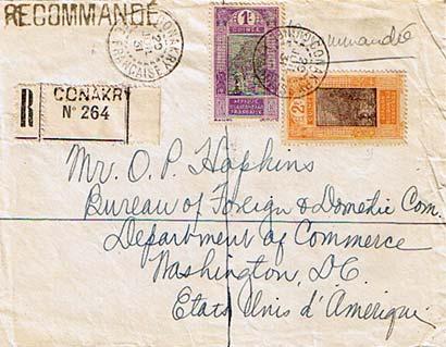 French Guinea 1F and 2F Ford at Kitim 1931 Conakry, Guinee Francaise Register...