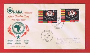 Ghana #46-47  VF used 1st Day of Issue  Freedom Day  Free S/H