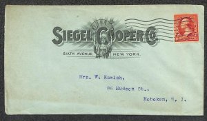 USA 279Bf STAMP SIEGEL COOPER CO NEW YORK ADVERTISING COVER 1903