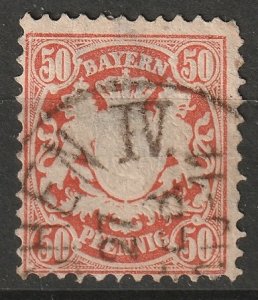 Bavaria 1876 Sc 44 used thin