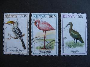 Kenya high value birds stamps Sc 608-10 used, check them out!