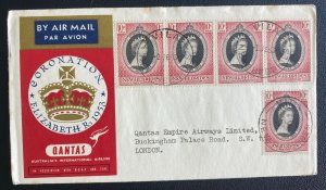 1953 Vila New Hebrides First Day Cover Quantas Queen Elizabeth Coronation