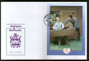 Antigua & Barbuda 2001 I Love Lucy Cinema Film Sc 2523 M/s on FDC # 9458