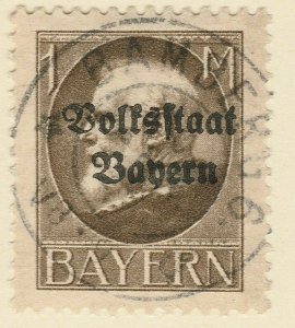 A6P12#85 German States Bavaria 1919 optd 1m used-