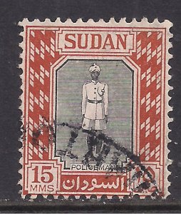 Sudan 1951 KGV1 15 Mils Policeman used SG 129a ( H1021 )