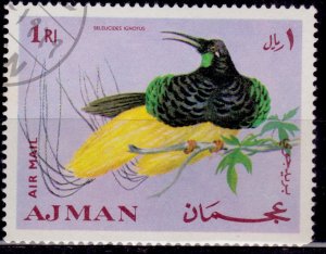 Ajman, 1969, Airmail, Bird of Paradise, 1R, used