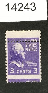 MOMEN: US STAMPS # 807 VAR. MINT OG NH MISPERF LOT #14243