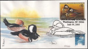 Edken Hand Painted FDC for the Federal 2005 Self Adhesive Duck Stamp