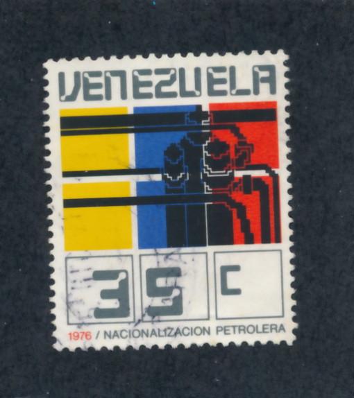 Venezuela 1976  Scott 1158 used -  35c, Nationalization of the Oil industry