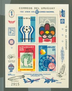 Uruguay #938-941  Souvenir Sheet (Olympics) (Soccer)