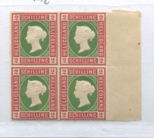 Heligoland QV 2 schillings block of 4 mint NH Reprint?