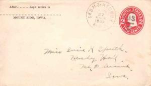 United States U.S. R.P.O.'s Des M. & Keokuk 1909 757-J-2  Postal Stationary E...