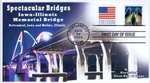23-187, 2023, Spectacular Bridges, First Day Cover, Standard Postmark,Iowa-Illin