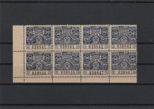 Argentina 1921 20 Centavos Mint Never Hinged Revenue Stamp Block Ref 27730