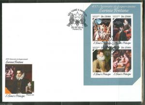 SAO TOME 2014 400th MEMORIAL ANNIVERSARY OF LAVINIA FONTANA SHEET FDC