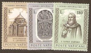 Vatican  Scott # 545-7   Mint never hinged