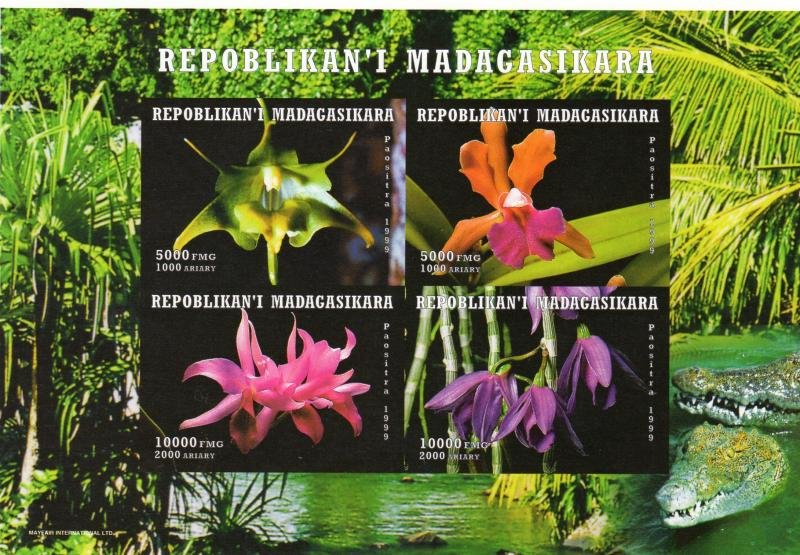 Madagascar 1999 ORCHIDS Sheet Imperforated Mint (NH)