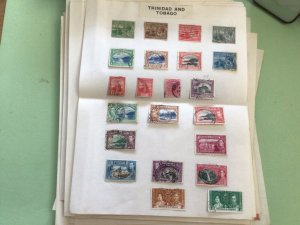 Trinidad & Tobago folded album page used stamps   A6305