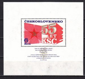 Czechoslovakia, Scott cat. 2070. Communist Party Anniversary s/sheet.  ^