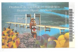 BRAZIL 2003 EXPORTS EXPORTATION PRODUCTS FRUITS VEGETABLES MASK MI BL 125 SS MNH