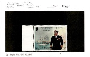 Isle of Man, Postage Stamp, #176 Mint NH, 1980 King Olav, Norway (AB)
