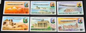 1976 MNH Malagasy Republic Zeppelins, Sc# 545-8, C158-9 Imperforates